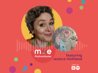 Podcast cover art with pictures of Jessica Holliland now and as a child